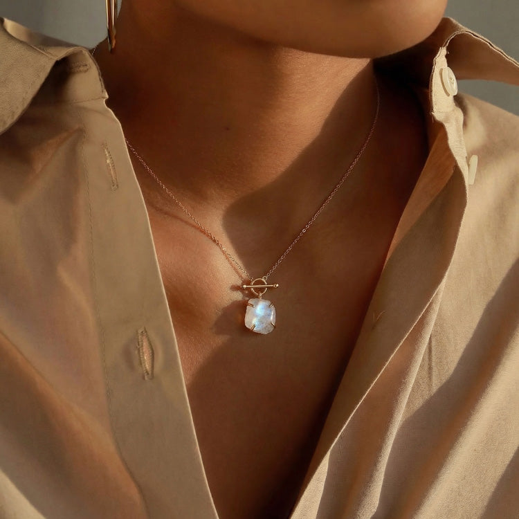 Moonstone Necklace - Raw Crystals