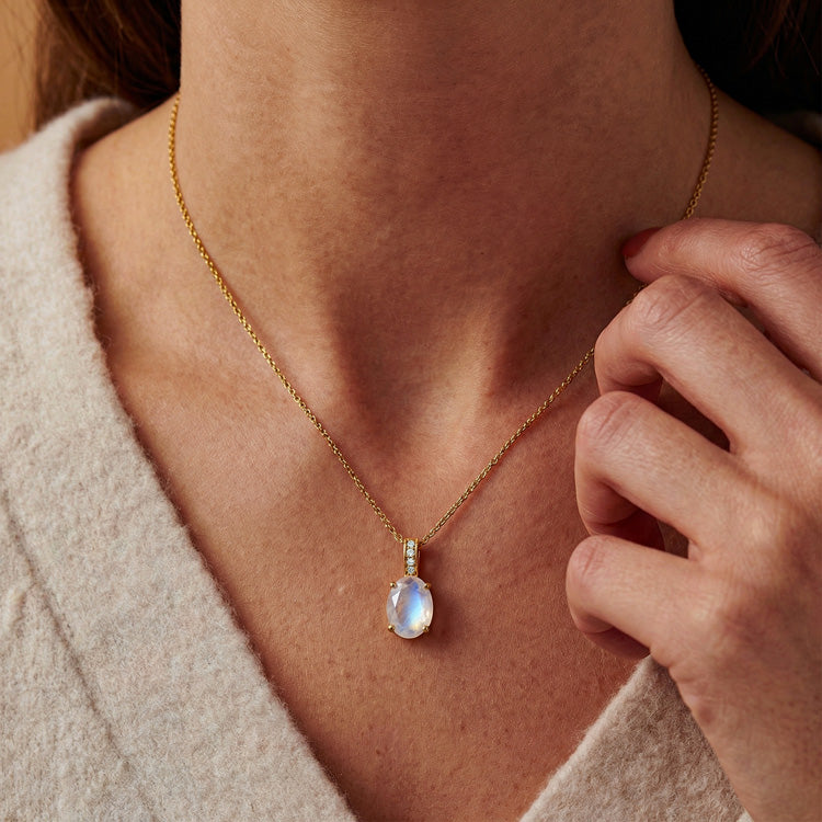 Moonstone Necklace - Oval