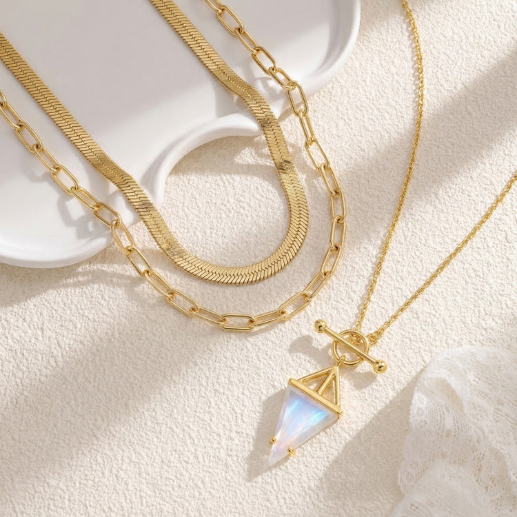 T-Lock Moonstone Necklace Set