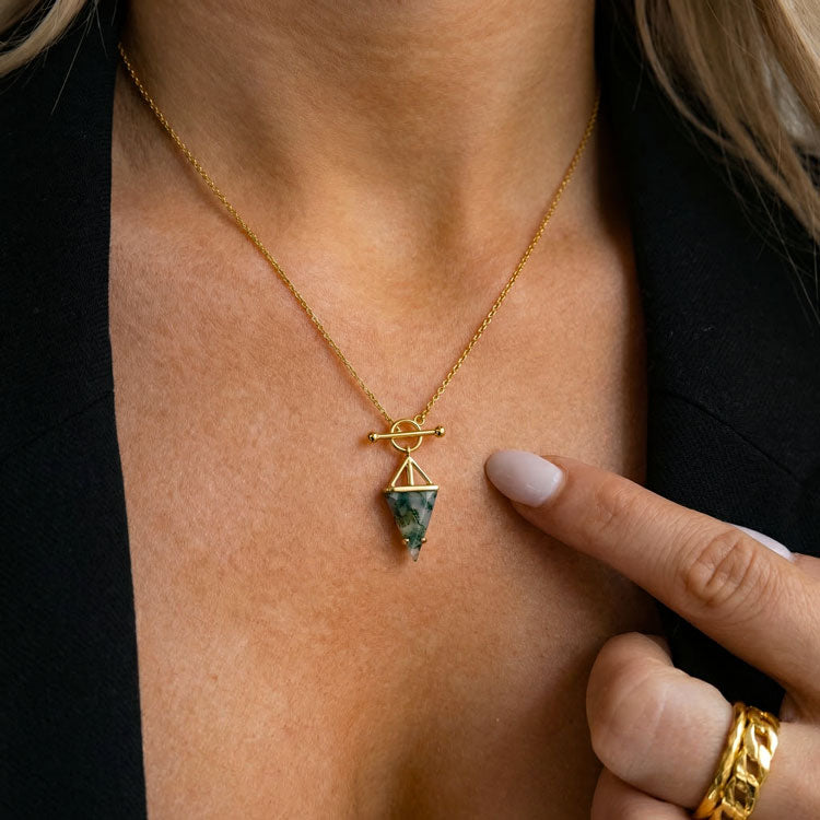 Moss Agate Statement Necklace