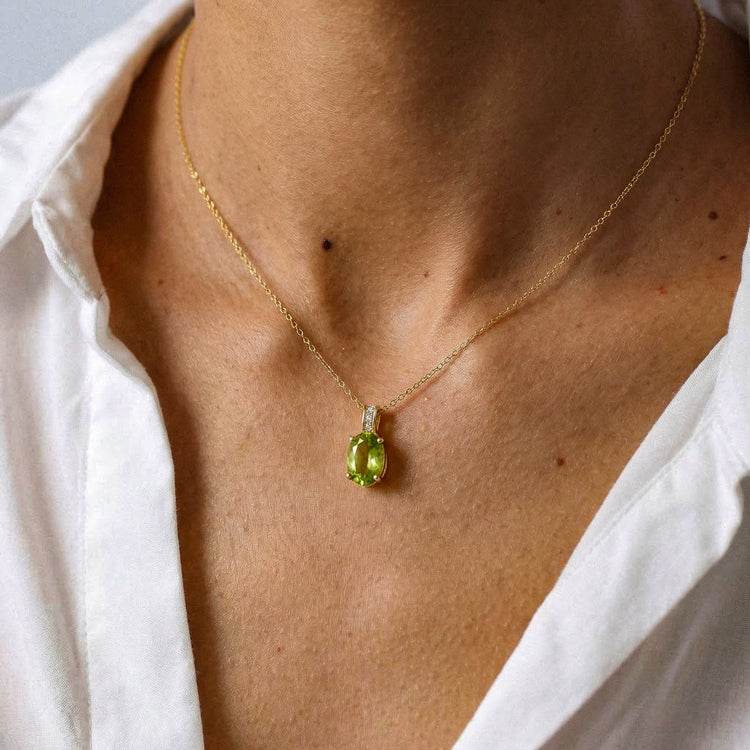Peridot Necklace - Oval