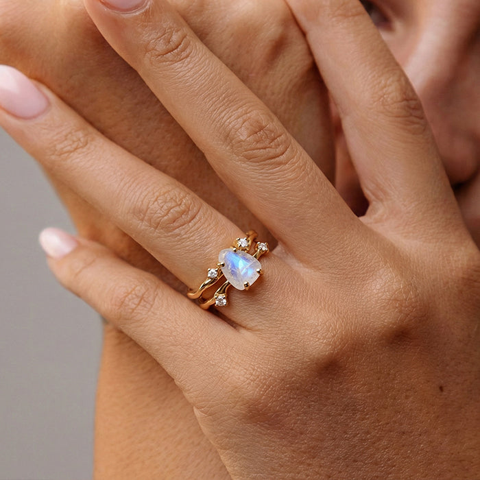 Moonstone Statement Rings -  Raw Crystal