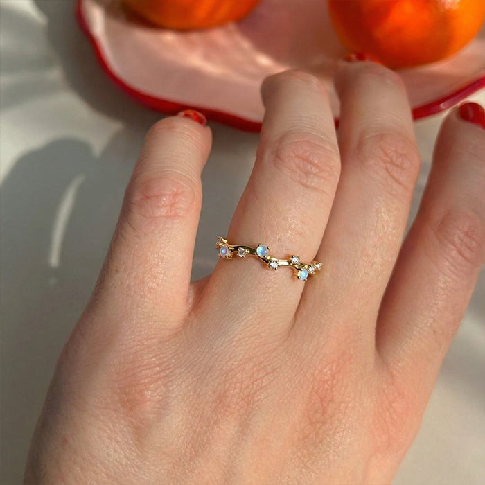 Intertwined Starlight Moonstone Ring