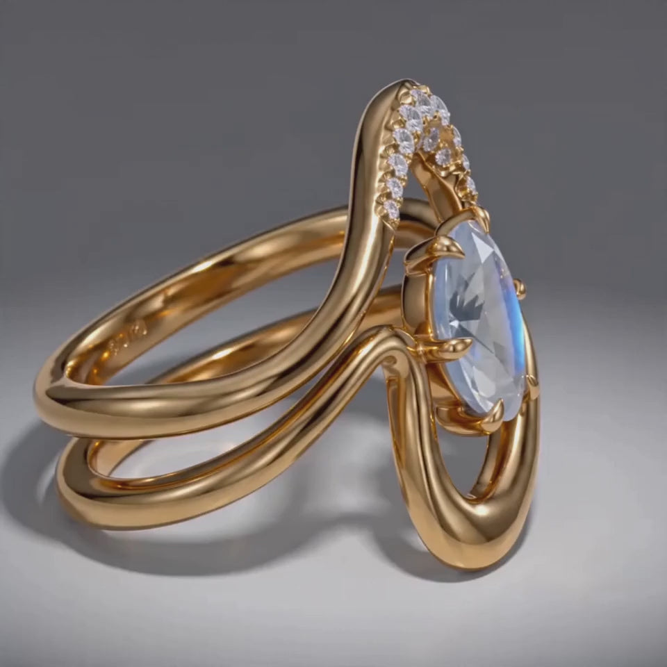 Load video: Moonstone Ring -  Bloom