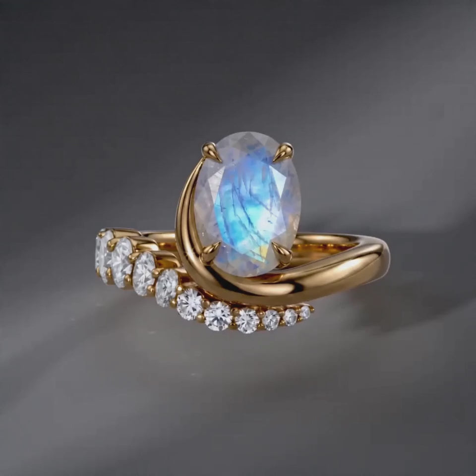 Load video: Moonstone Ring - Radiance