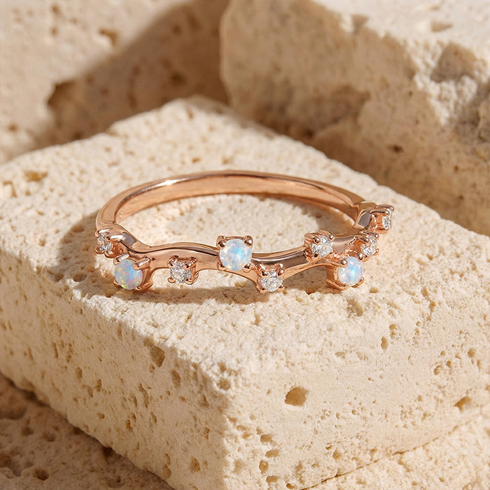 Intertwined Starlight Moonstone Ring