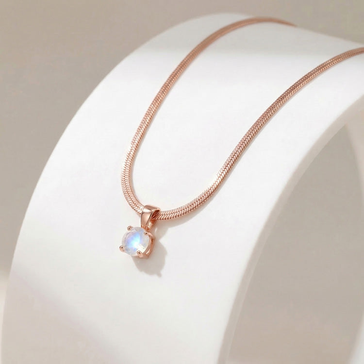 Moonstone Necklace - Snake Chain
