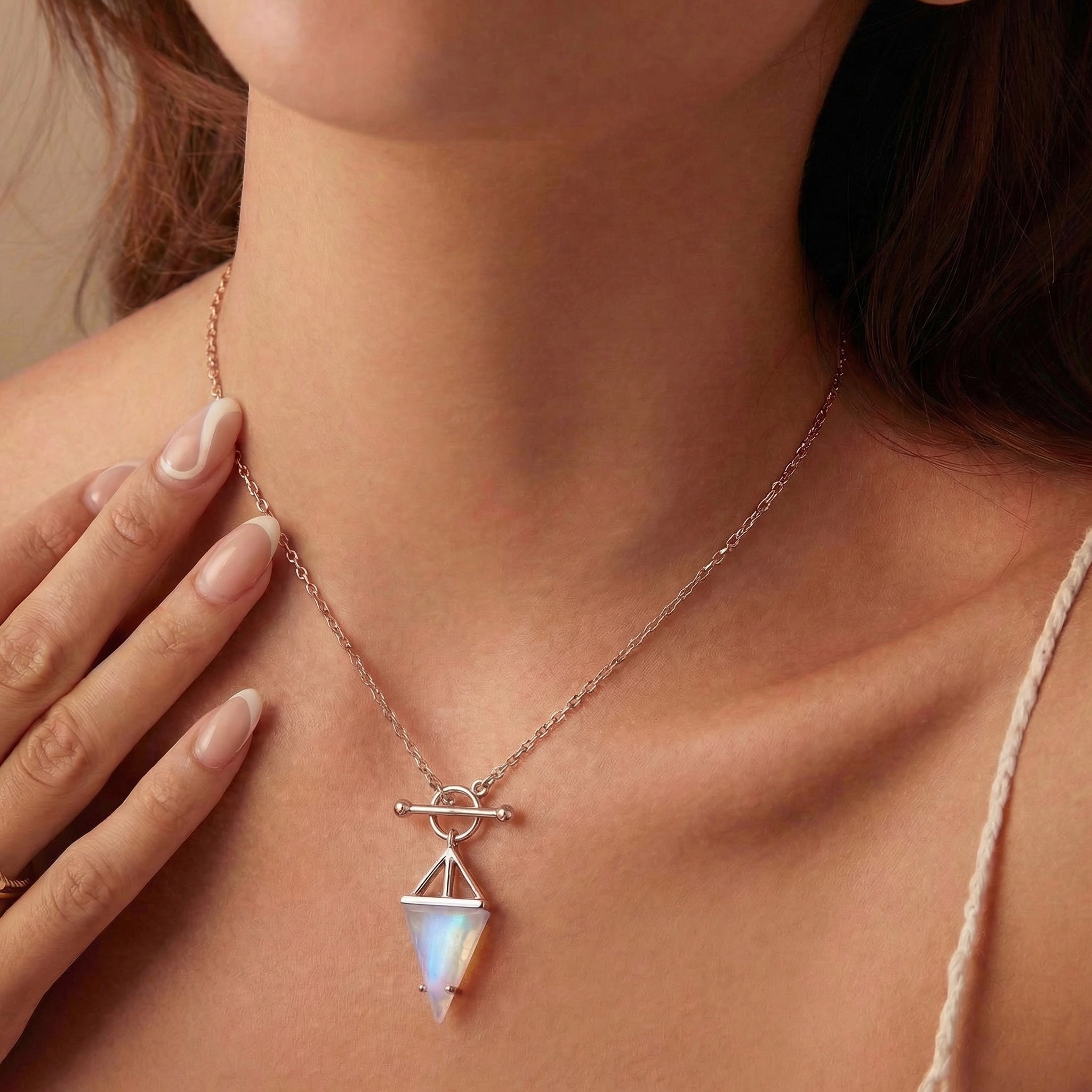 Punk Moonstone Statement Necklace