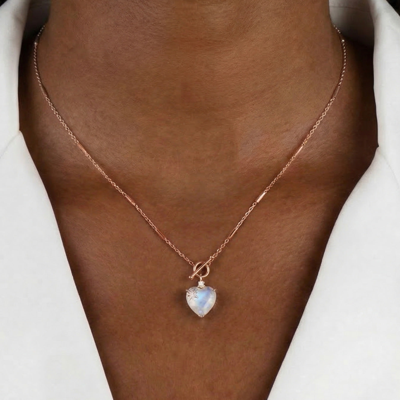 Attracting Love - Heart Moonstone Necklace