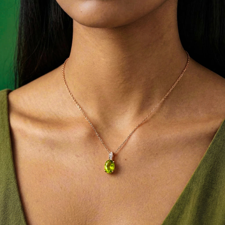 Peridot Necklace - Oval