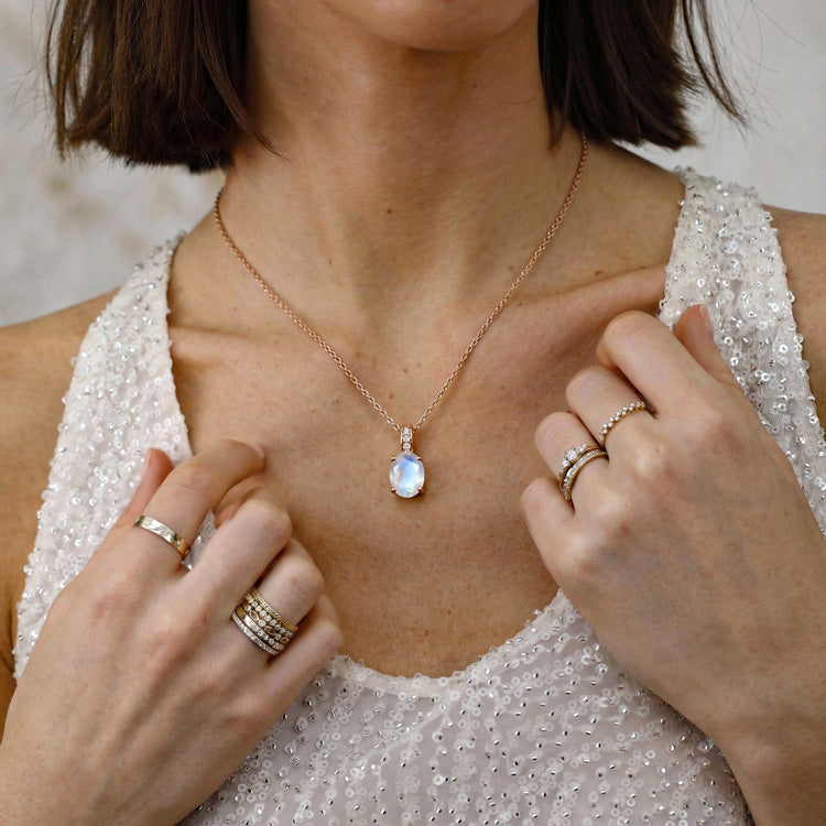 Moonstone Necklace - Oval
