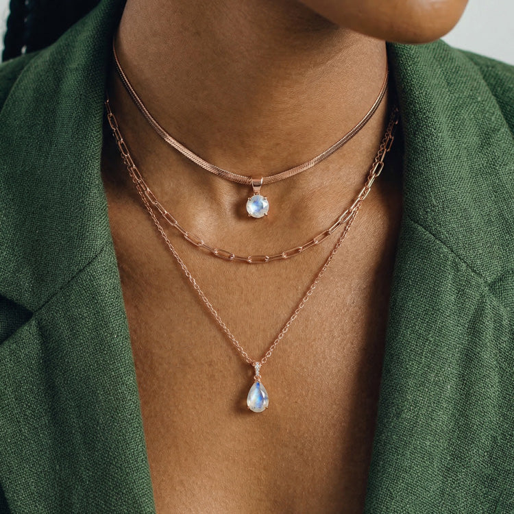 Moonstone Necklace Set - Pear