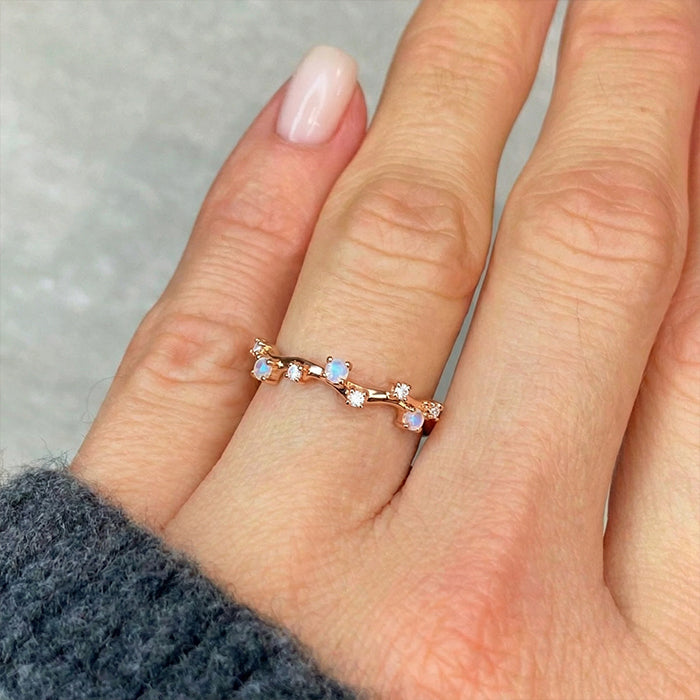 Intertwined Starlight Moonstone Ring