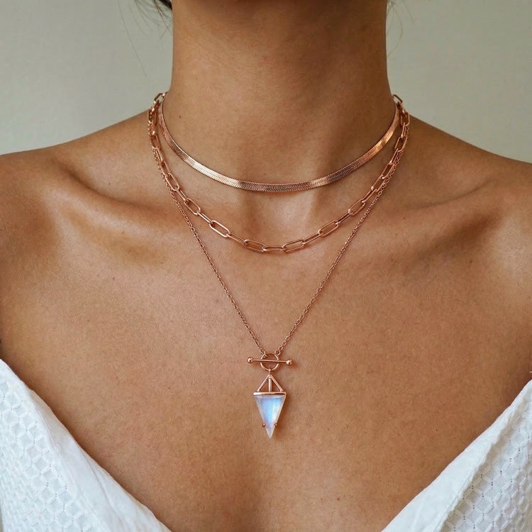 T-Lock Moonstone Necklace Set