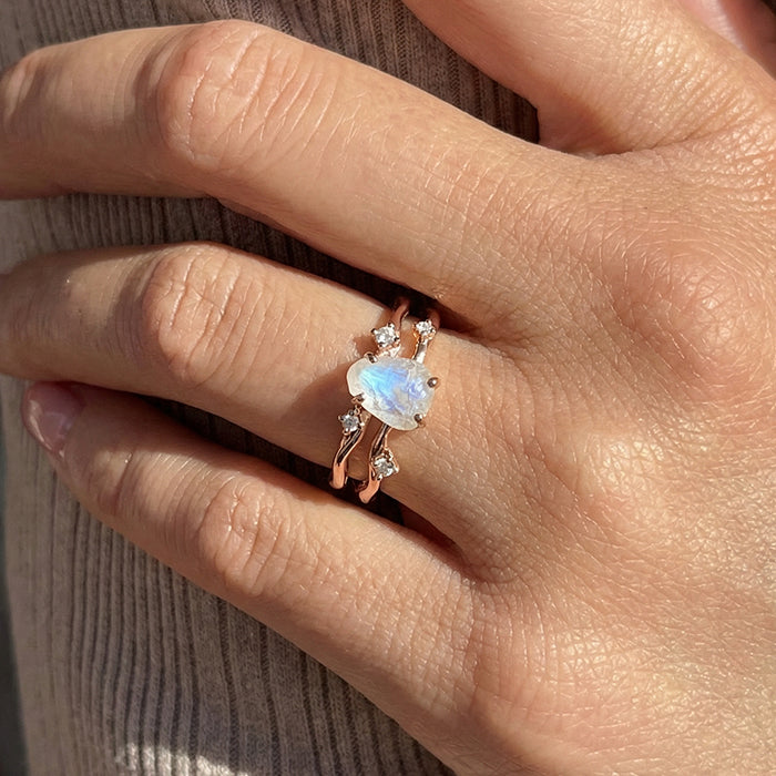Moonstone Statement Rings -  Raw Crystal