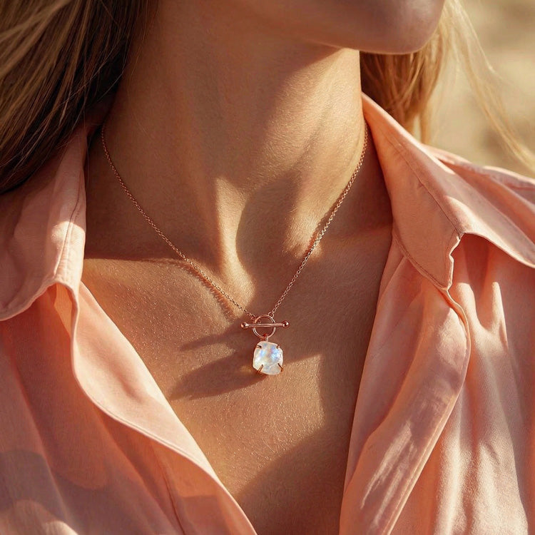 Moonstone Necklace - Raw Crystals
