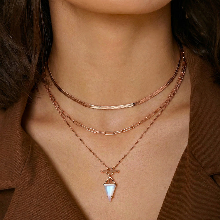 T-Lock Moonstone Necklace Set