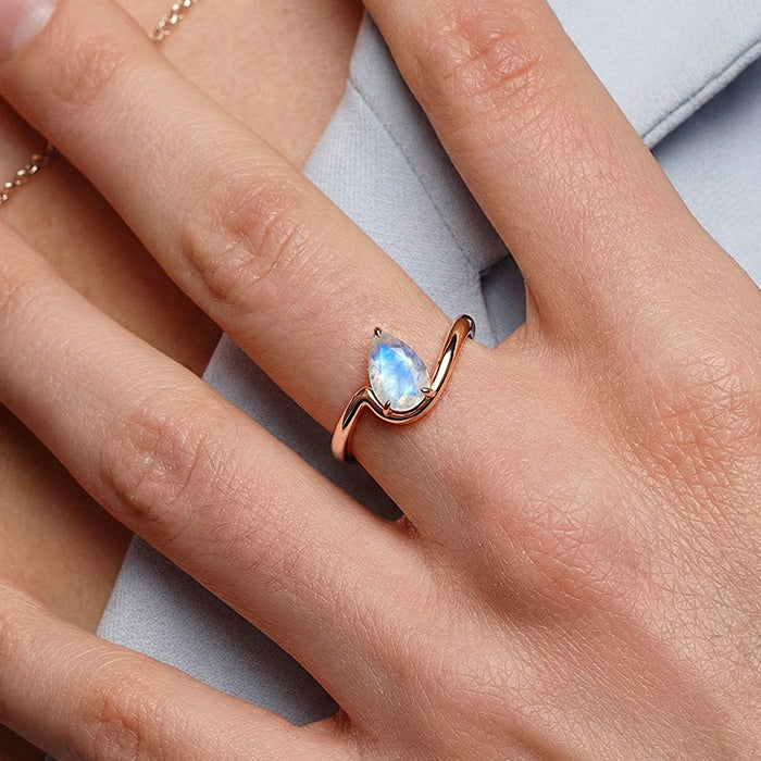 Pear-Shaped Moonstone Statement Ring