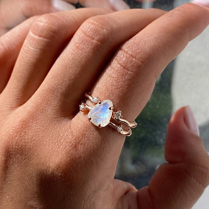 Moonstone Statement Rings -  Raw Crystal