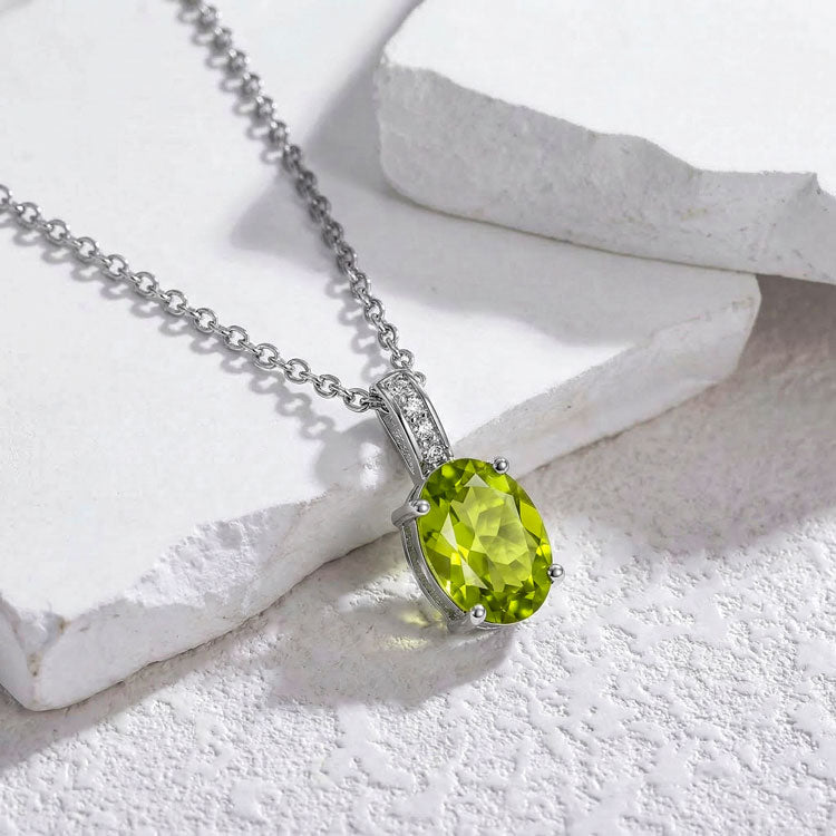 Peridot Necklace - Oval