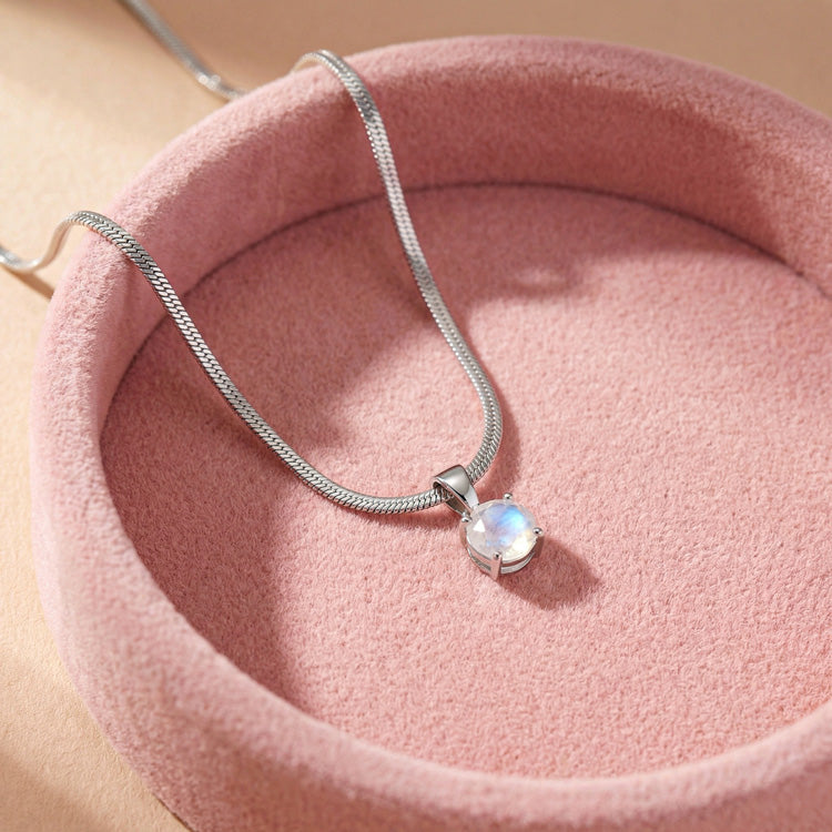 Moonstone Necklace - Snake Chain