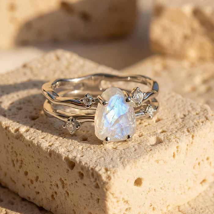 Moonstone Statement Rings -  Raw Crystal