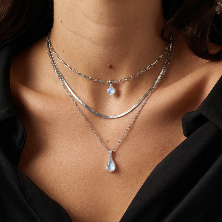 Moonstone Necklace Set - Pear