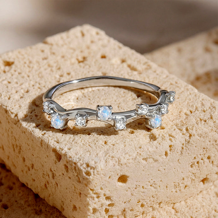 Intertwined Starlight Moonstone Ring