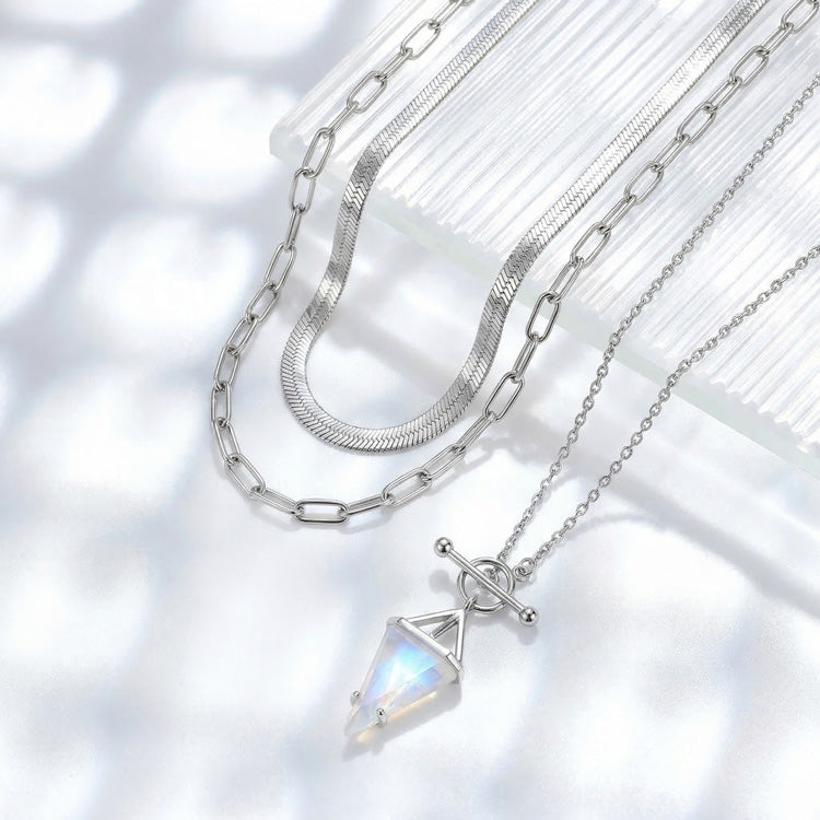 T-Lock Moonstone Necklace Set