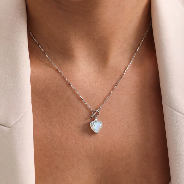 Attracting Love - Heart Moonstone Necklace