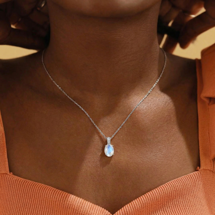 Moonstone Necklace - Oval