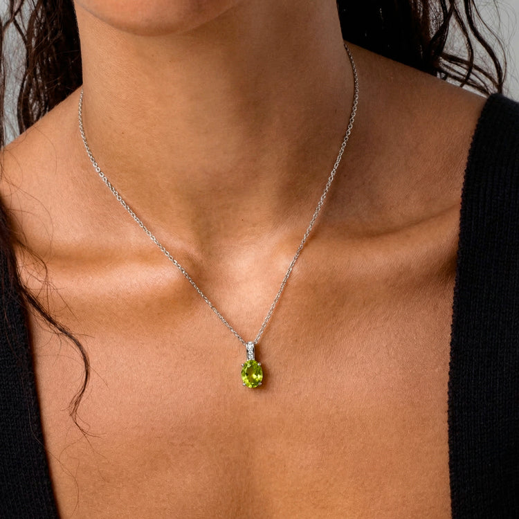 Peridot Necklace - Oval