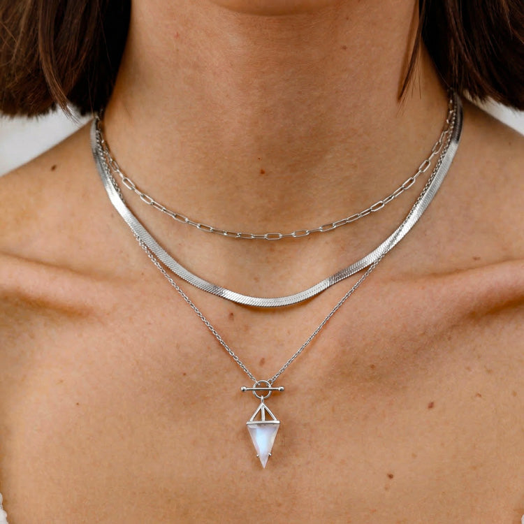 T-Lock Moonstone Necklace Set
