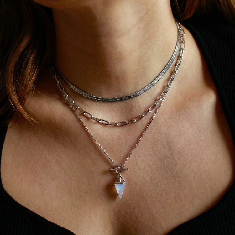 T-Lock Moonstone Necklace Set