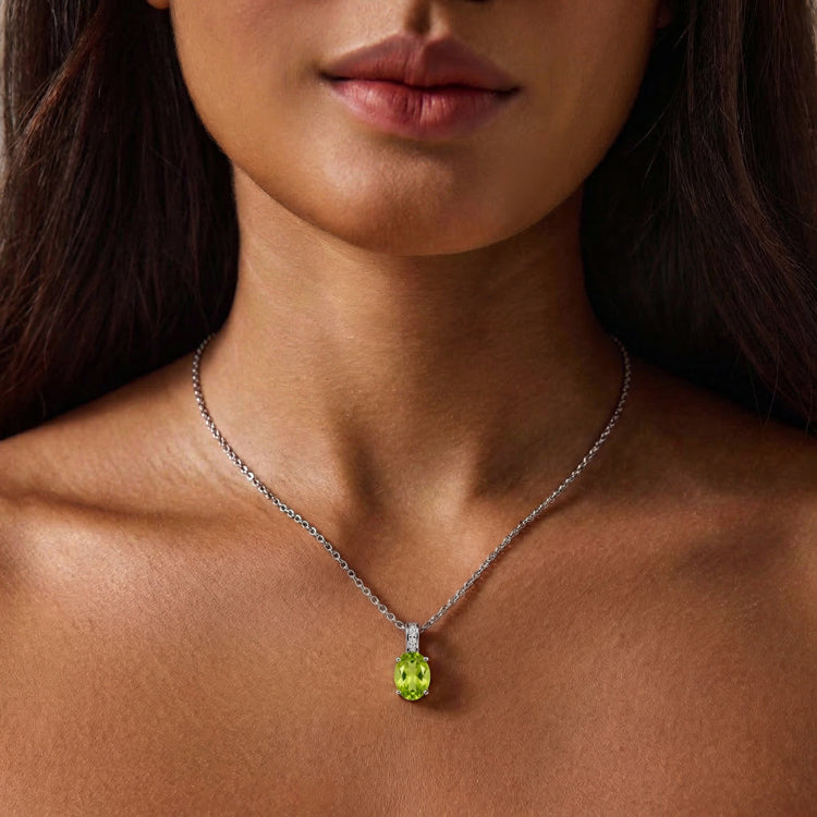 Peridot Necklace - Oval