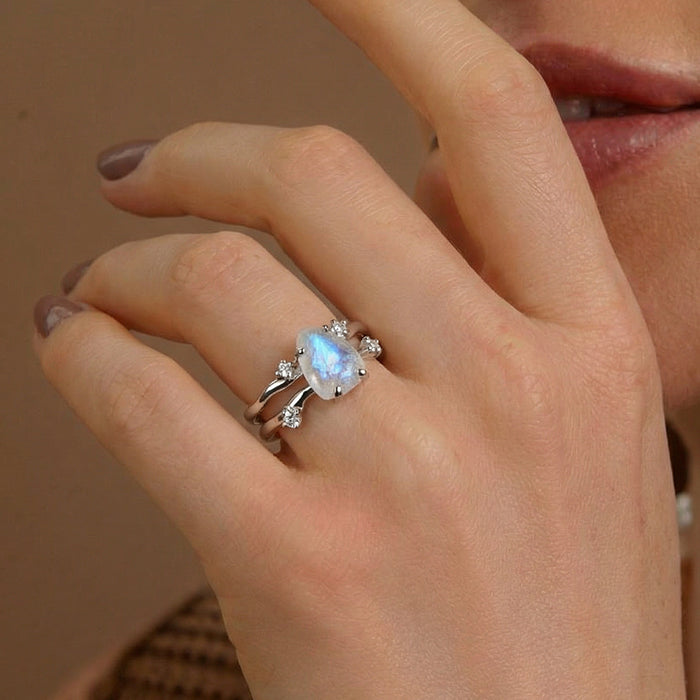 Moonstone Statement Rings -  Raw Crystal