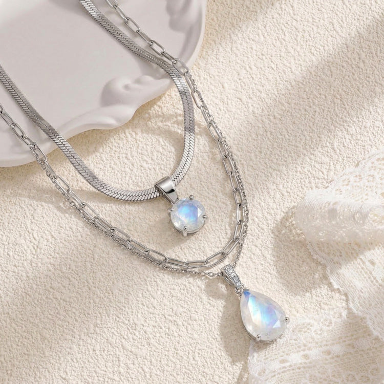 Moonstone Necklace Set - Pear