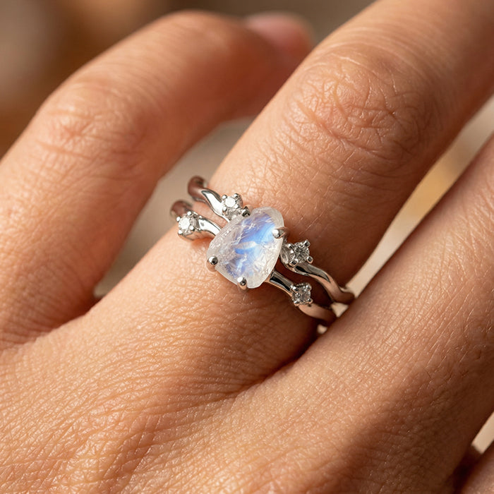 Moonstone Statement Rings -  Raw Crystal