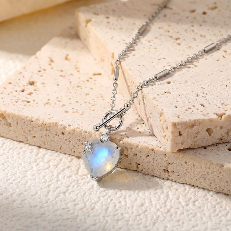 Attracting Love - Heart Moonstone Necklace
