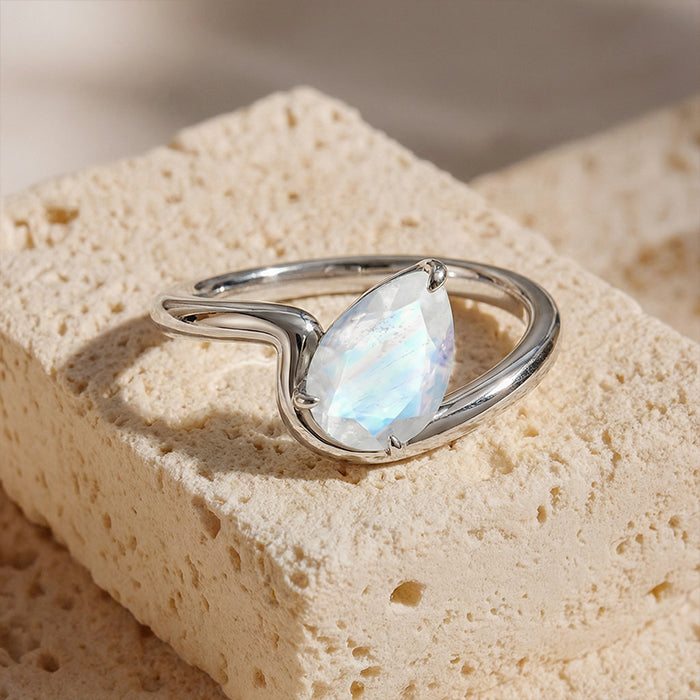 Pear-Shaped Moonstone Statement Ring